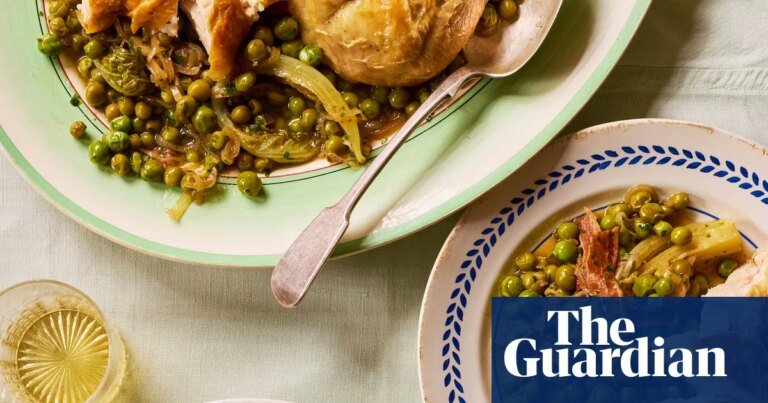 David gingell’s recipe for roast chicken with braised peas and lettuce | food